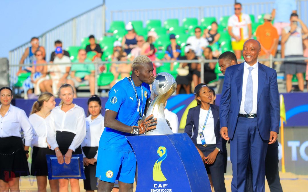 CAF President Dr Motsepe happy with the development and growth of Beach Soccer in Africa.  photo by Rigobert Feutzing